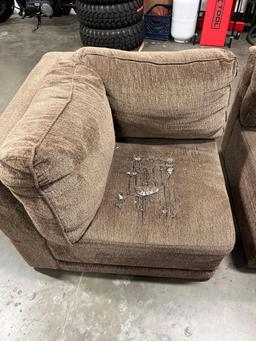 Brown, 4-piece Sofa couch with ottoman