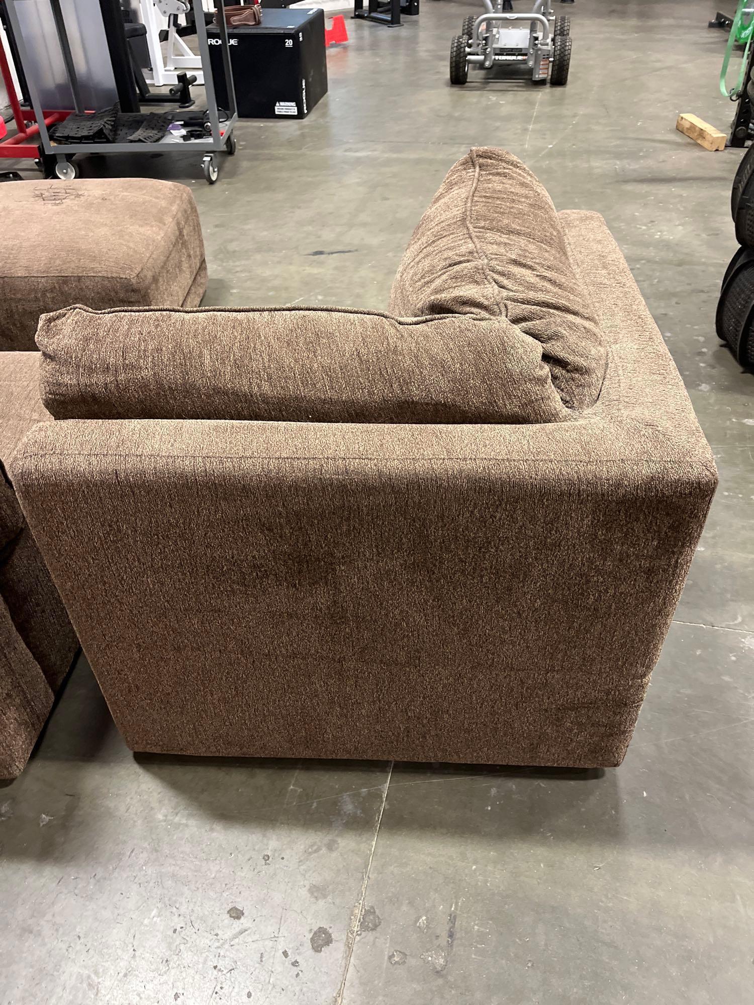 Brown, 4-piece Sofa couch with ottoman