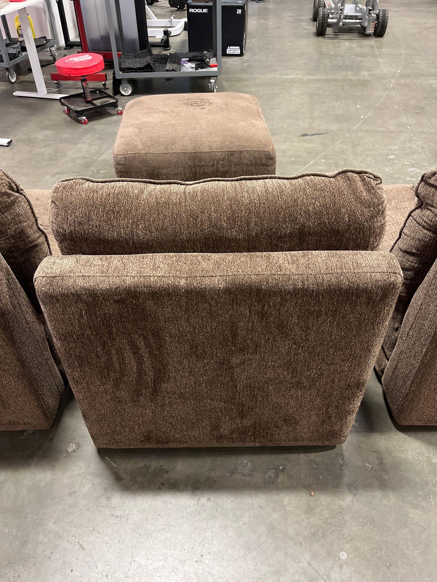 Brown, 4-piece Sofa couch with ottoman