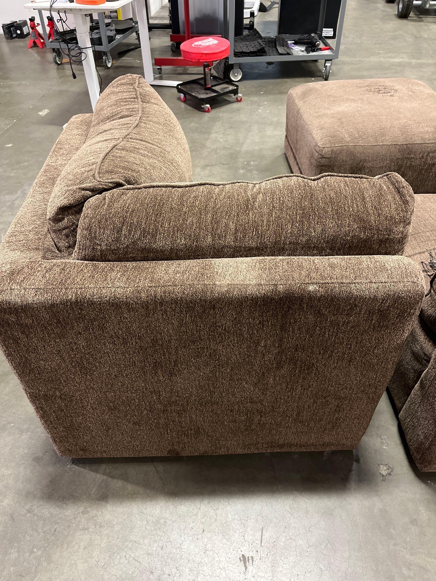 Brown, 4-piece Sofa couch with ottoman