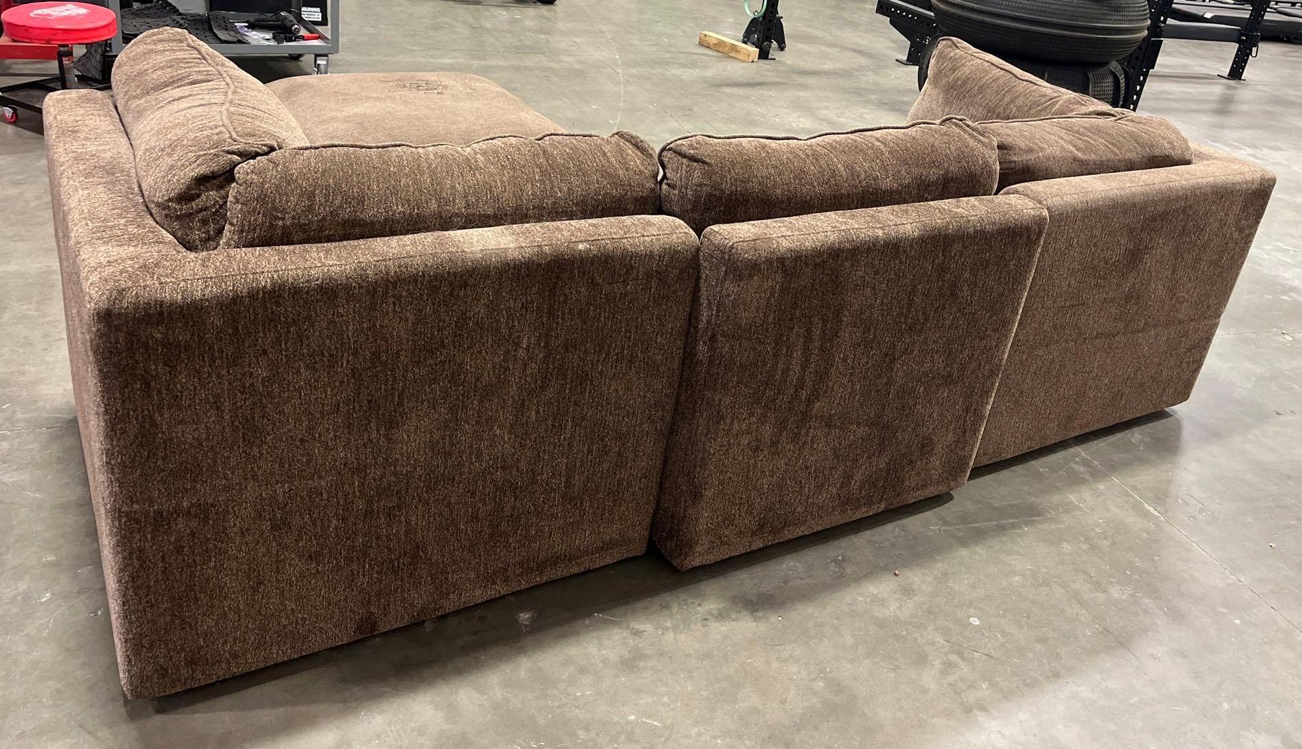 Brown, 4-piece Sofa couch with ottoman