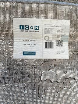 Icon area rug doma gray Rug Size: 5 ft. 3 in. x 7 ft.
