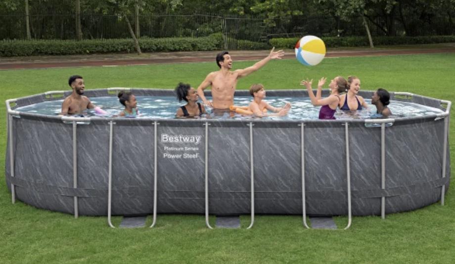 Bestway Platinum Series Power Steel 20ft x 12ft x 48in Oval Pool Set