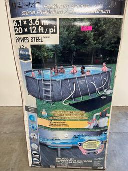 Bestway Platinum Series Power Steel 20ft x 12ft x 48in Oval Pool Set