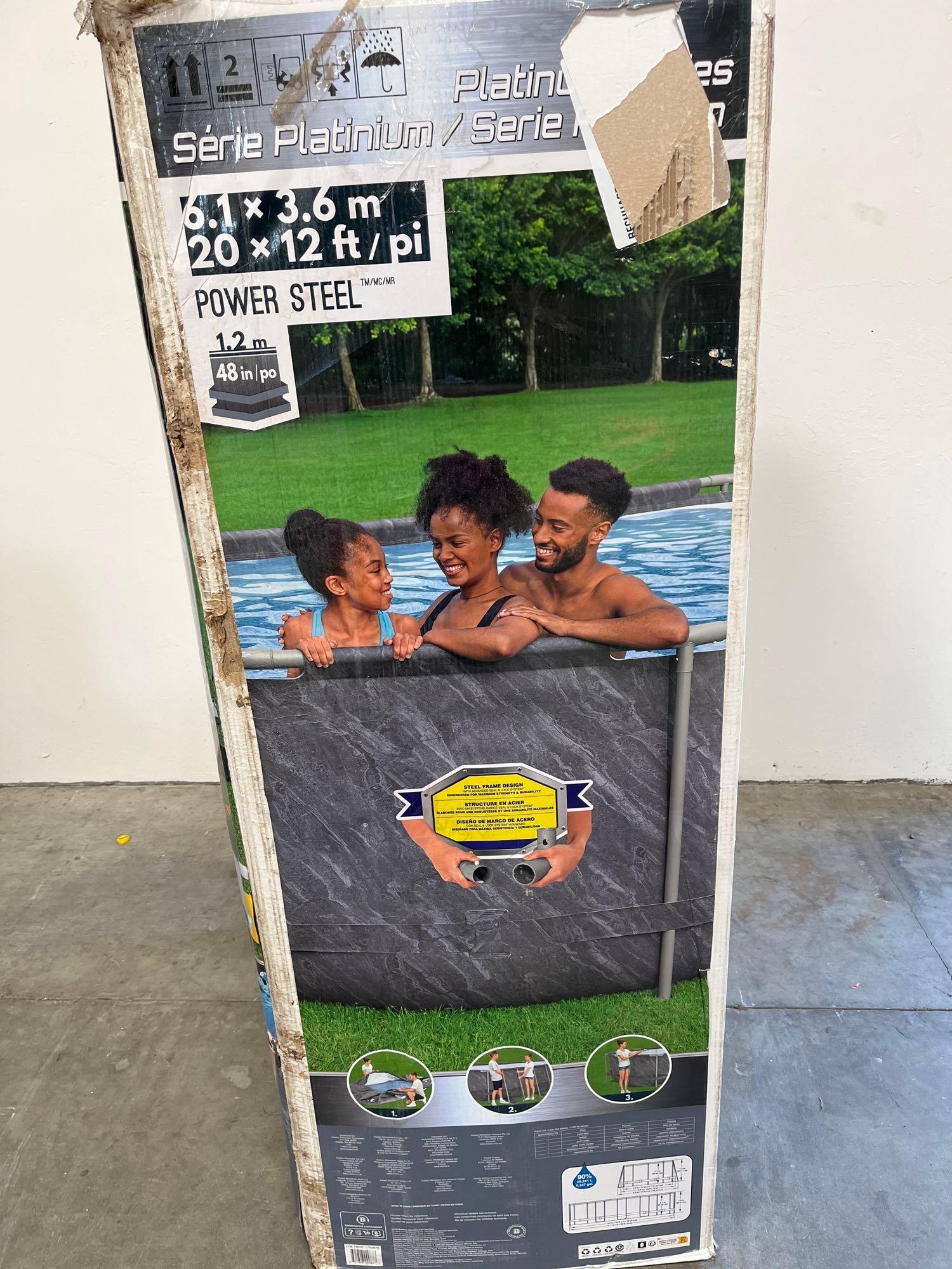 Bestway Platinum Series Power Steel 20ft x 12ft x 48in Oval Pool Set