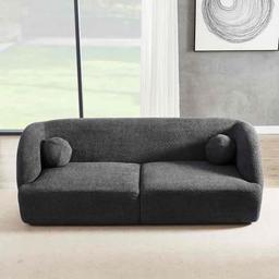 Ashunta 87'' Boucle Recessed Arm Sofa