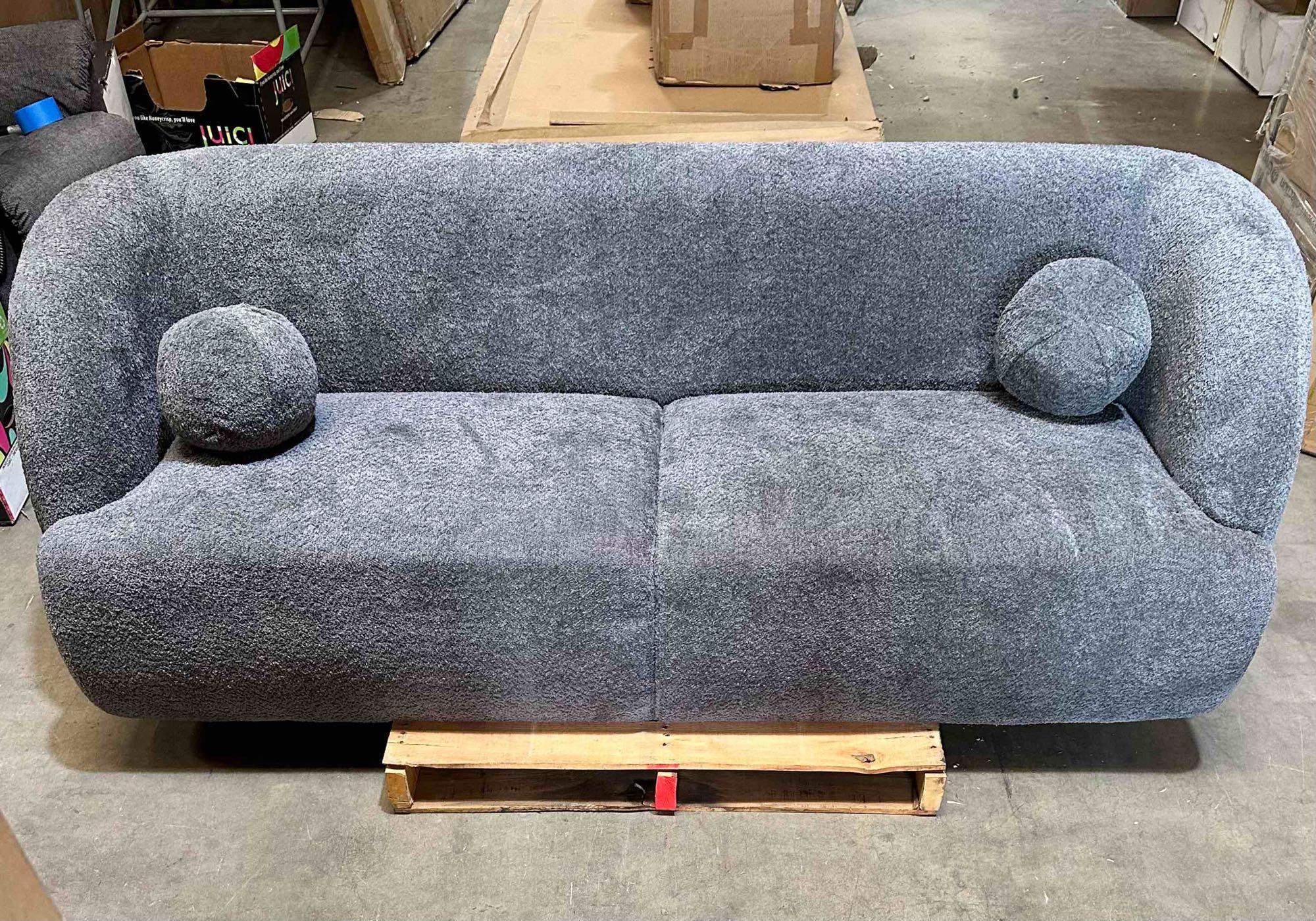 Ashunta 87'' Boucle Recessed Arm Sofa