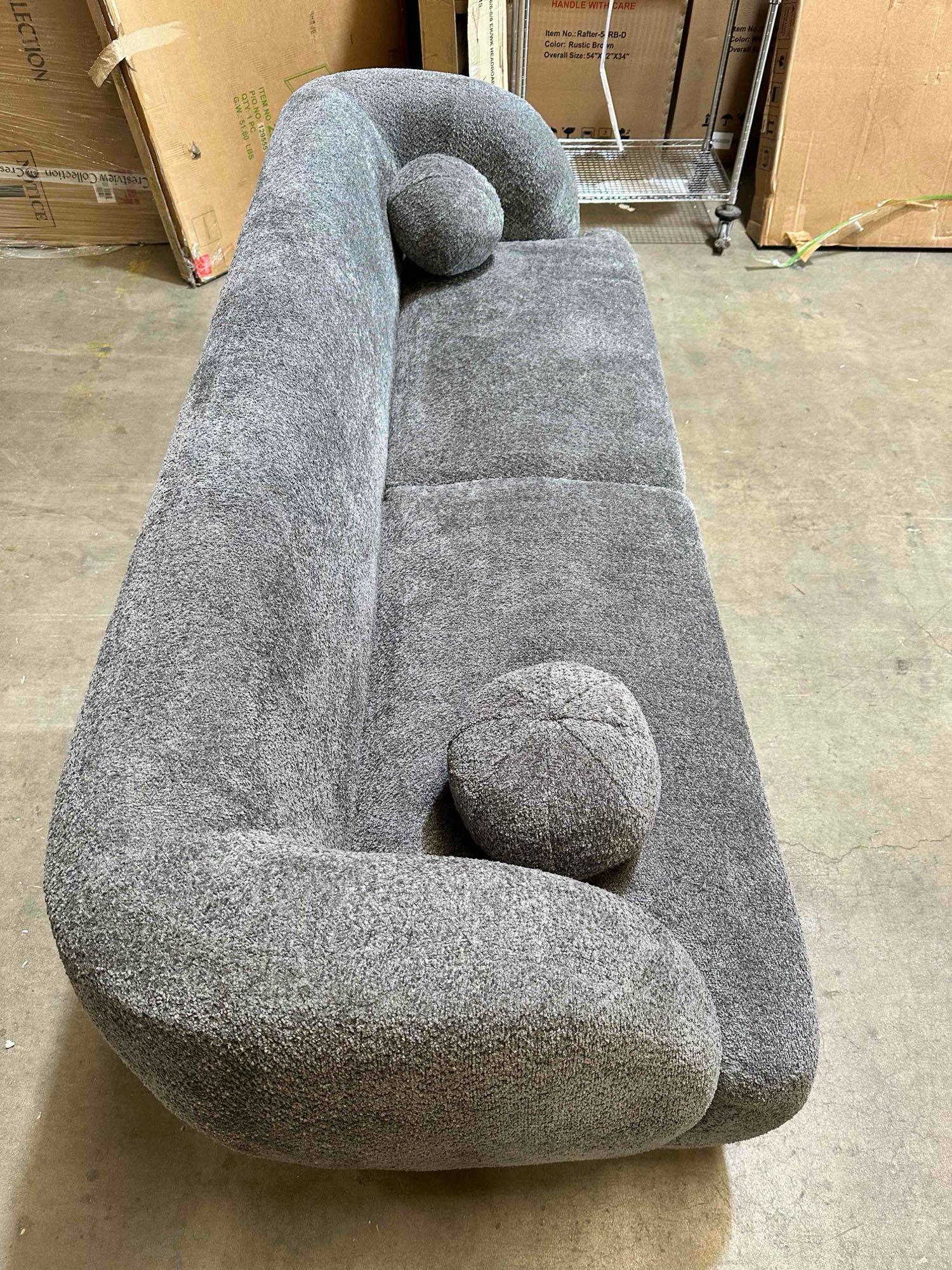 Ashunta 87'' Boucle Recessed Arm Sofa