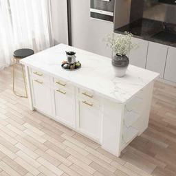 72" Modern Style Laminate Kitchen Islands With Multi-Storage