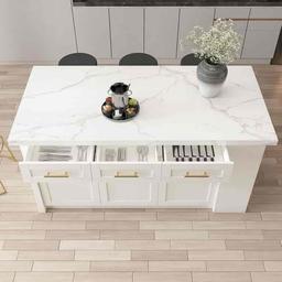 72" Modern Style Laminate Kitchen Islands With Multi-Storage