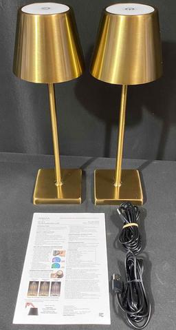 MIKASA HOME ACCENTS Set of 2 Touch Control Rechargeable LED Lamps