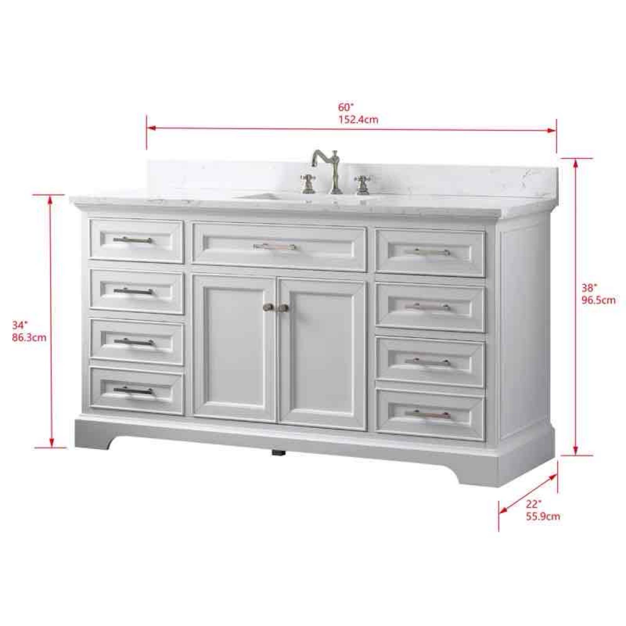 Annaline 60'' Single Bathroom Vanity with Engineered Stone Top