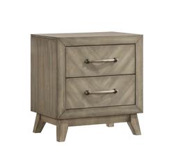 2-Drawer Nightstand in Antique Gray