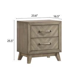 2-Drawer Nightstand in Antique Gray