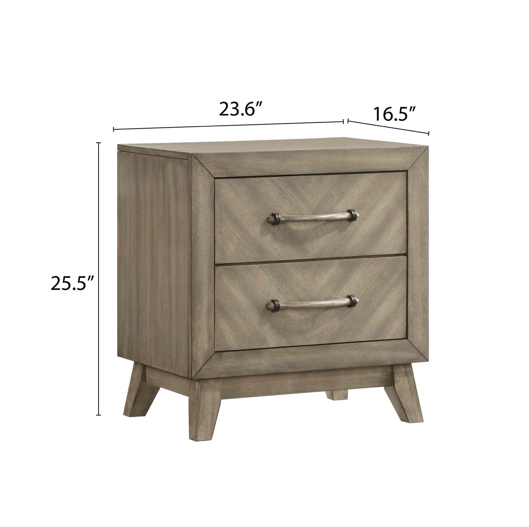 2-Drawer Nightstand in Antique Gray