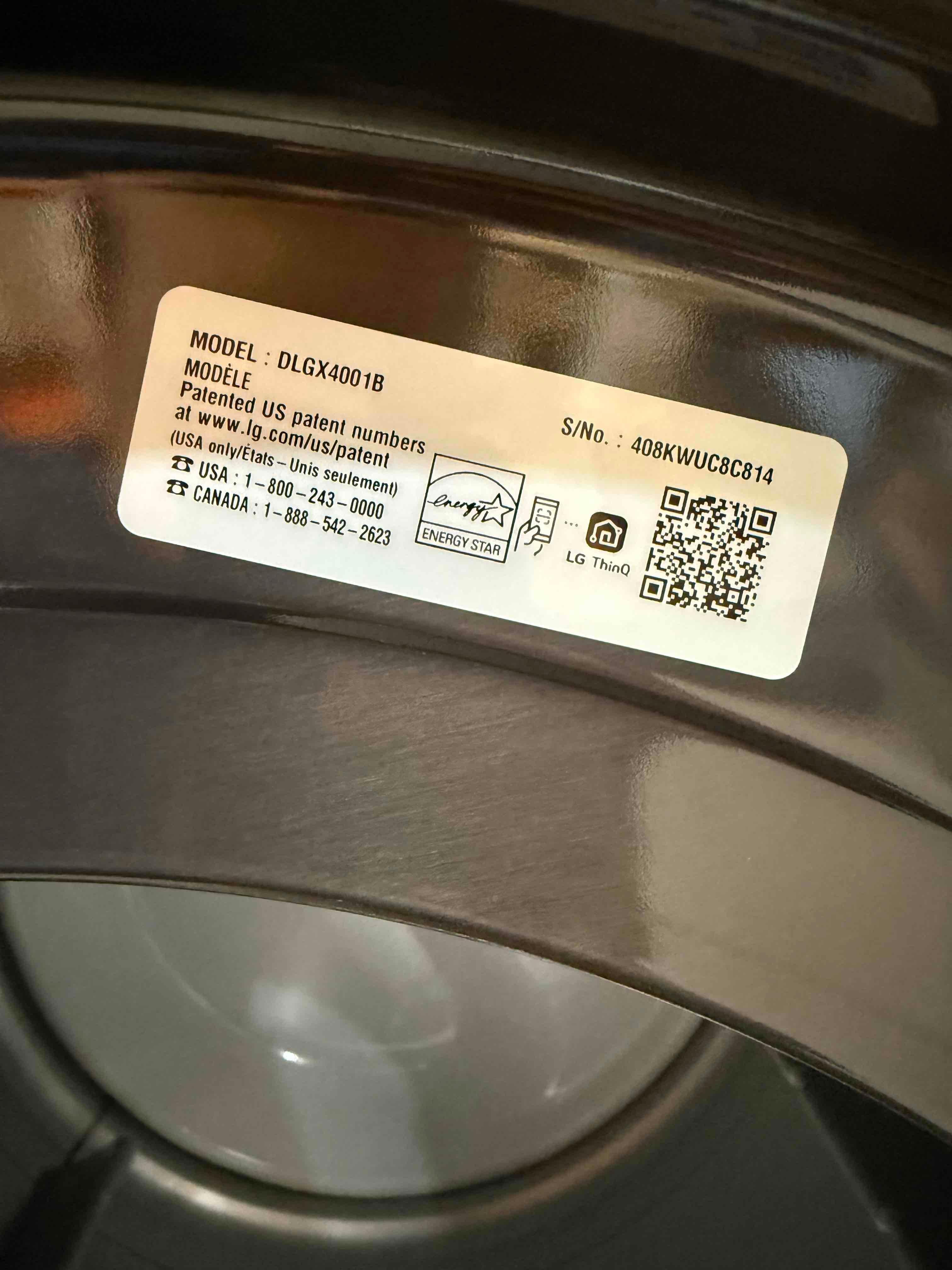 LG - 7.4 Cu. Ft. Stackable Smart Gas Dryer with Steam and Built-In Intelligence - Black Steel