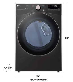 LG - 7.4 Cu. Ft. Stackable Smart Gas Dryer with Steam and Built-In Intelligence - Black Steel