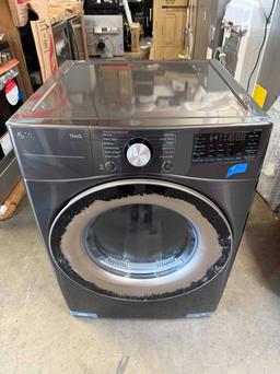 LG - 7.4 Cu. Ft. Stackable Smart Gas Dryer with Steam and Built-In Intelligence - Black Steel