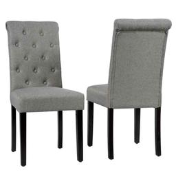 Costway Set of 2 Upholstered Fabric Chair