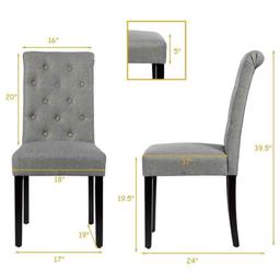 Costway Set of 2 Upholstered Fabric Chair