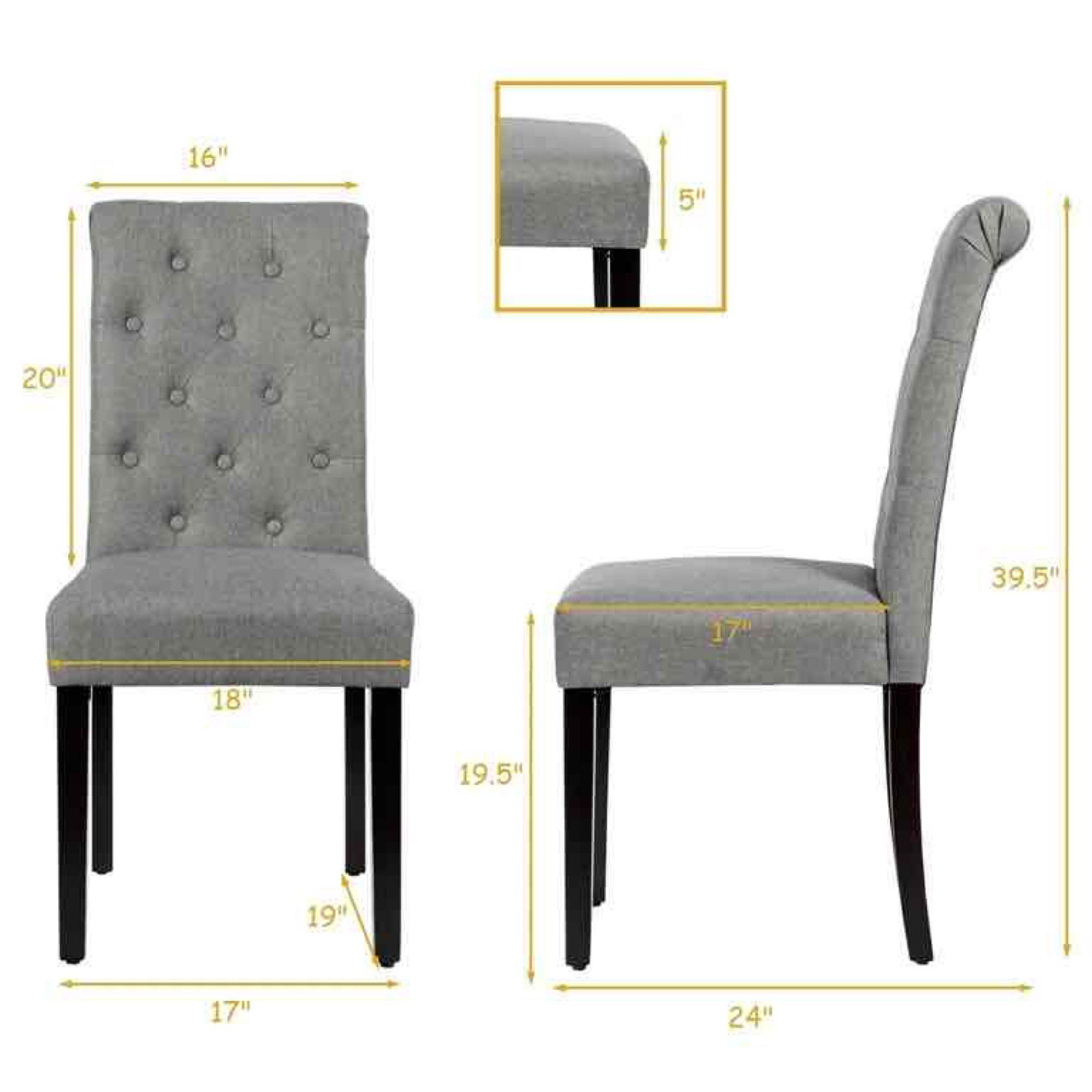 Costway Set of 2 Upholstered Fabric Chair