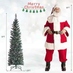 5 ft. Green Unlit Flocked Pencil Artificial Christmas Tree