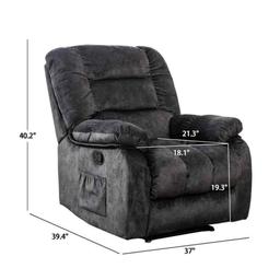 Lyquinn 37" Wide Modern and Super Soft Linen Blend Manual Reclining Chair with Massage Heating &