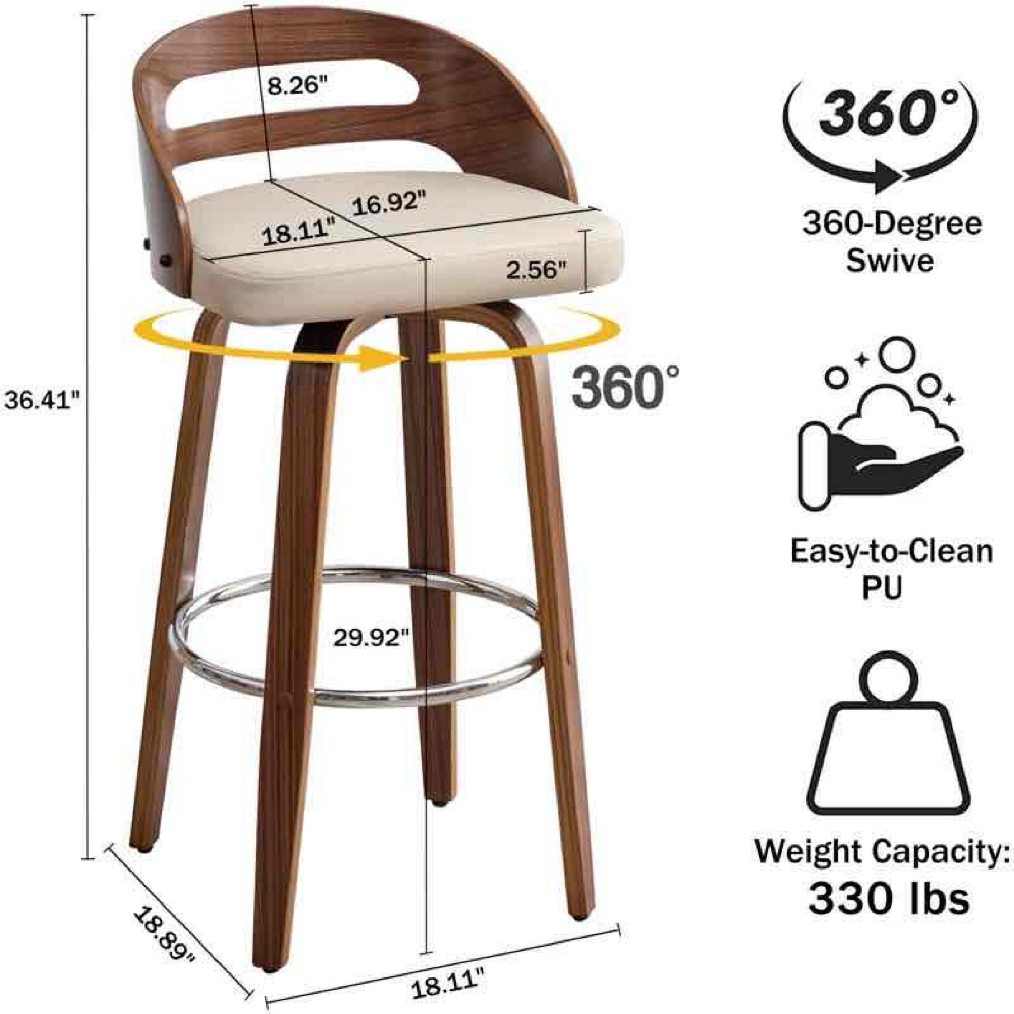 Mahtab Swivel Counter & Bar Stool (Set of 2)