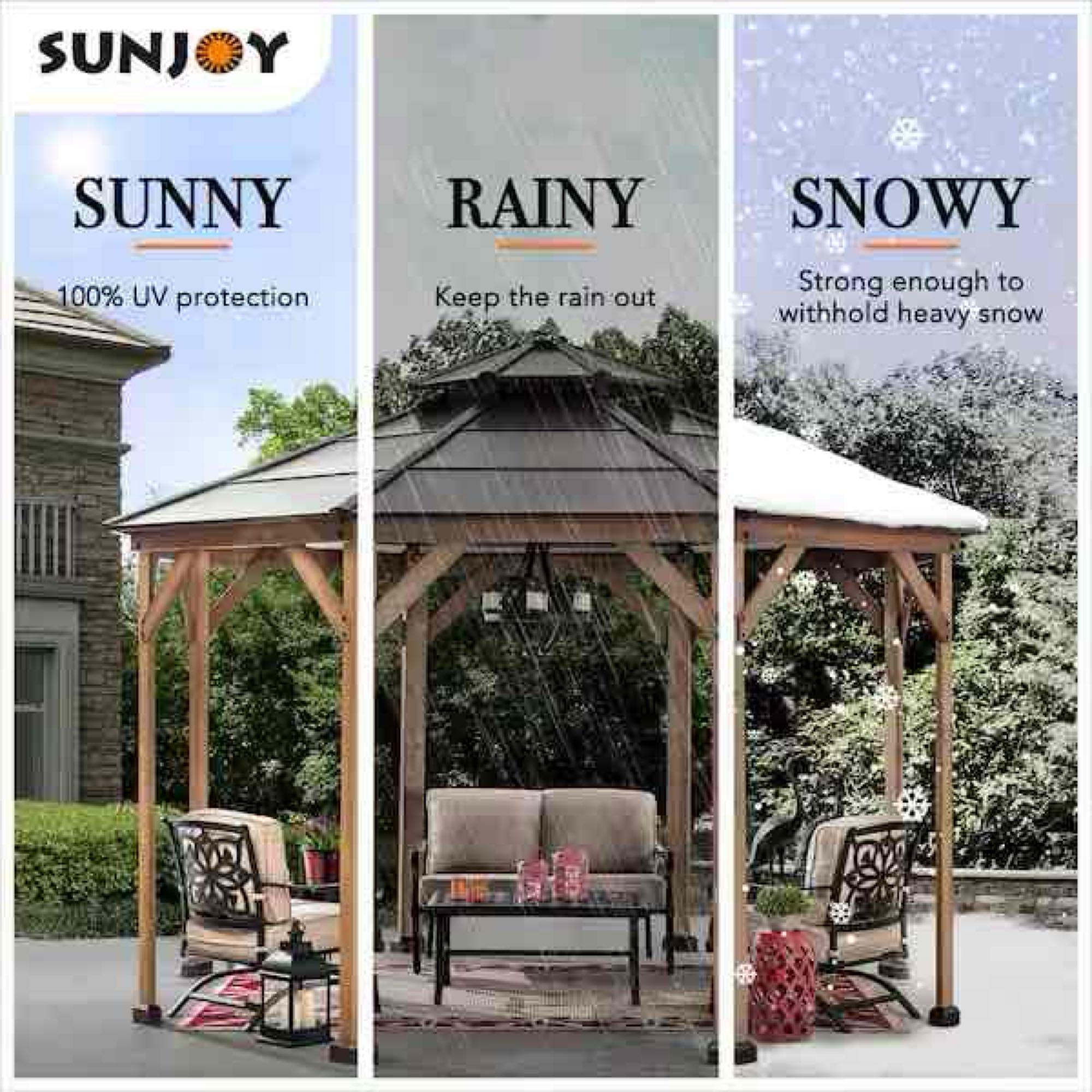 Osborne 13 ft. x 13 ft. Cedar Framed Octagon Gazebo with Brown Steel 2-Tier Hardtop