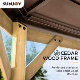 Osborne 13 ft. x 13 ft. Cedar Framed Octagon Gazebo with Brown Steel 2-Tier Hardtop