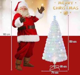 Costway LED Snowflake Decor Pre-Lit Fiber Optic Christmas Tree