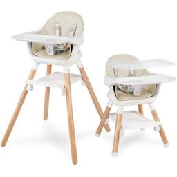 6 in 1 Convertible Wooden High Chair for Babies and Toddlers