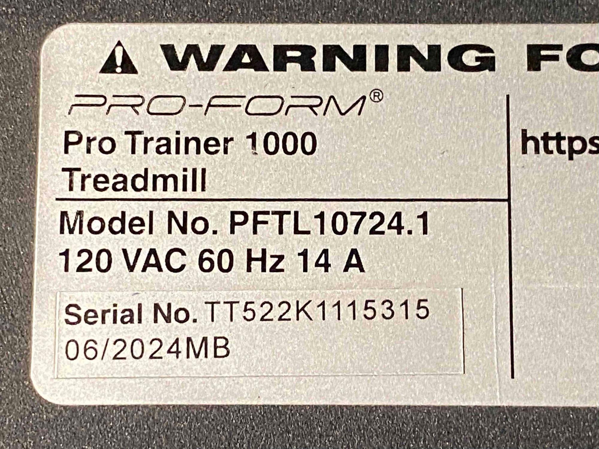 ProForm Pro Trainer 1000 Treadmill