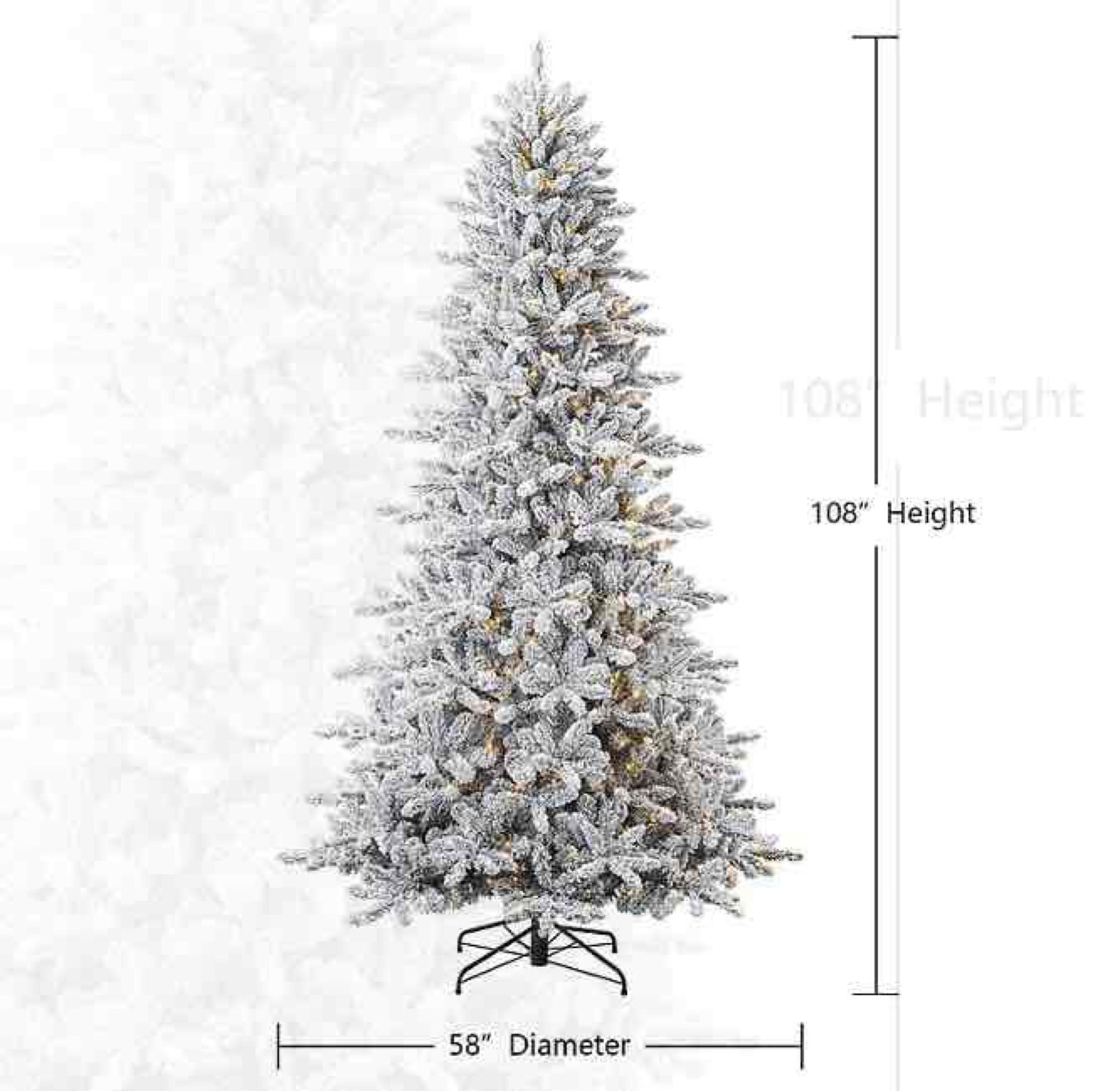 9ft Pre-Lit Flocked Aspen Tree