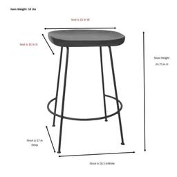 Natural/Black Keilia Solid Wood Bar & Counter Stool (Set of 2)