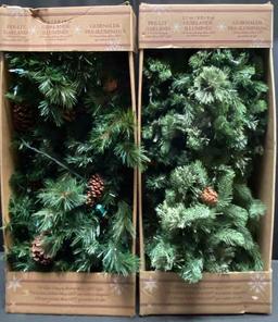 2 Pack of PRE-LIT GARLAND 150 Color-Changing Radiant Micro LED Lights
