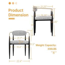 Netanya Upholstered Back Dining Chair 2 Pieces Set