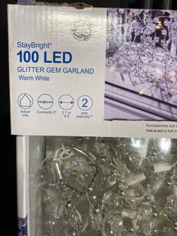 3 Sets of 100 LED Glitter Gem Garland