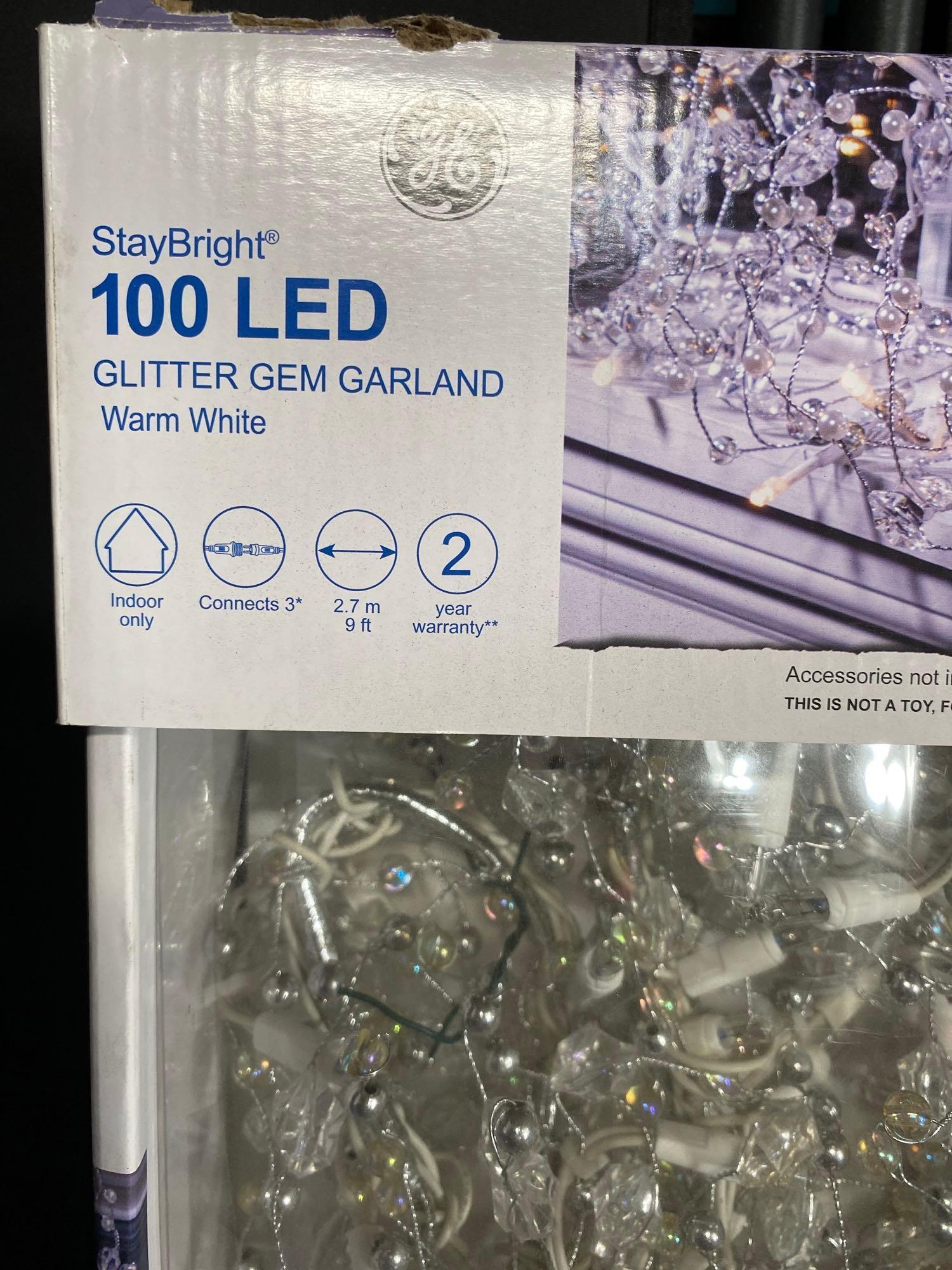 3 Sets of 100 LED Glitter Gem Garland