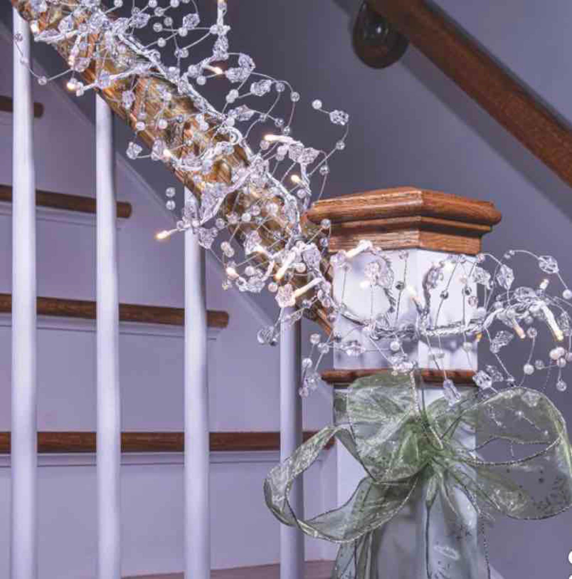 3 Sets of 100 LED Glitter Gem Garland
