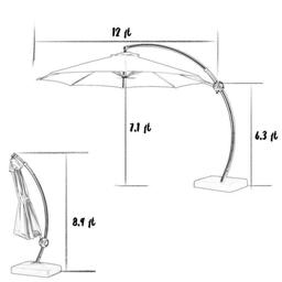 Bersa Curvy Cantilever Umbrella with Sandbag