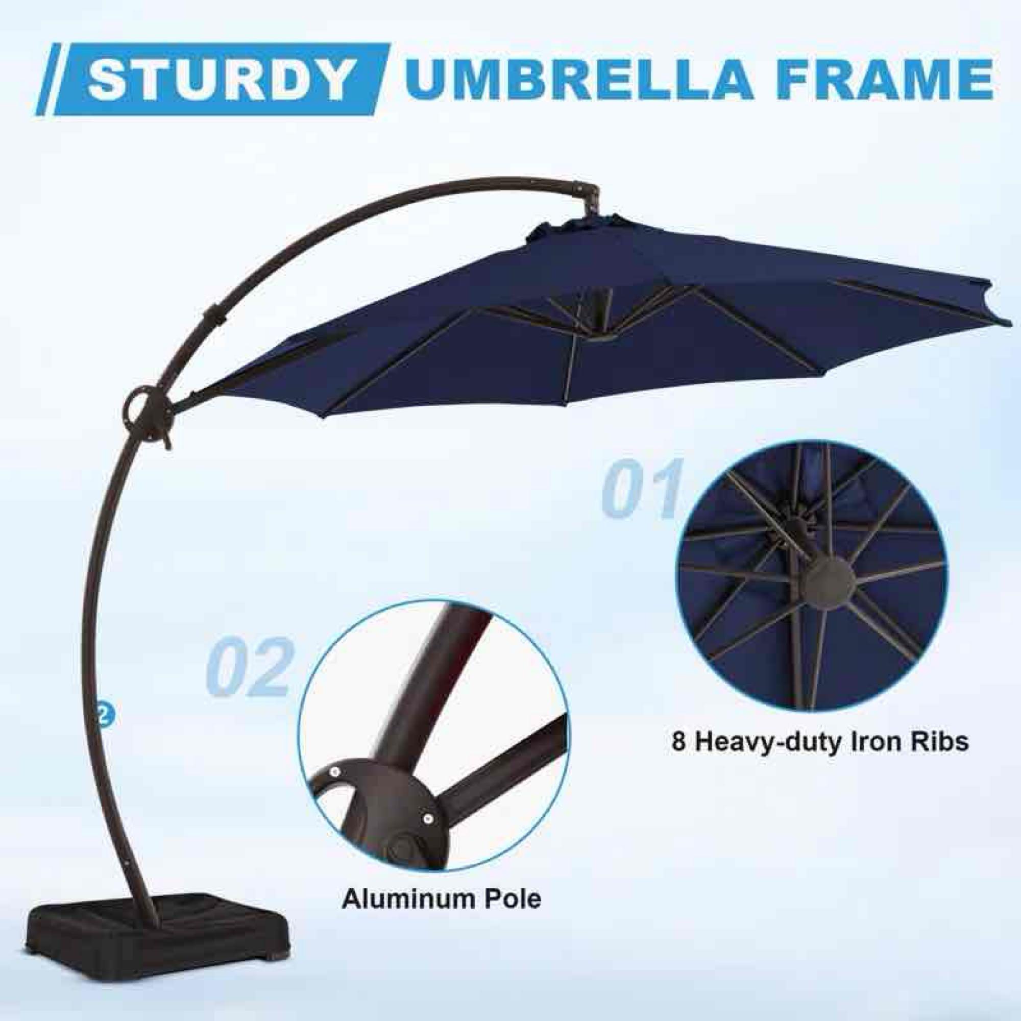 Bersa Curvy Cantilever Umbrella with Sandbag