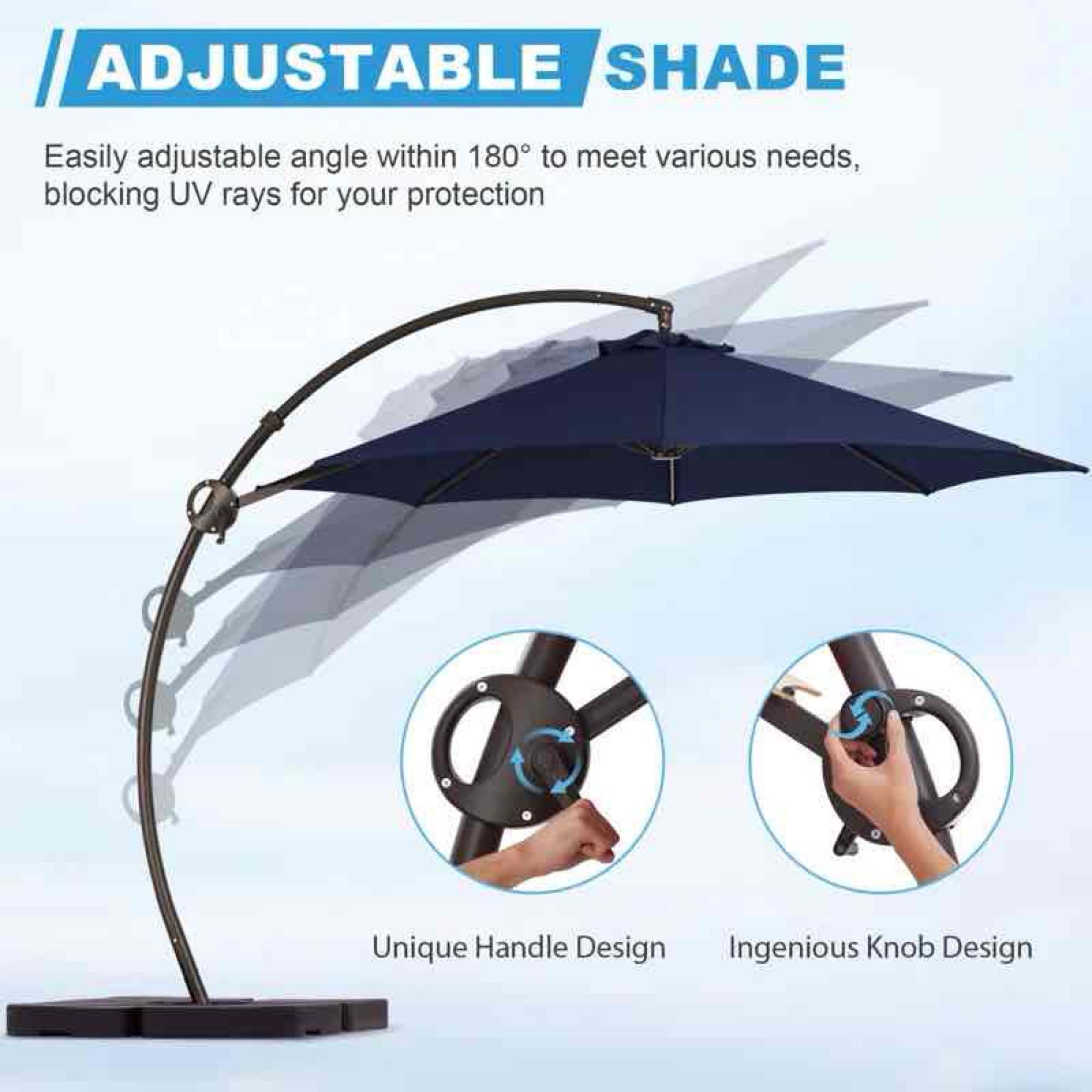 Bersa Curvy Cantilever Umbrella with Sandbag