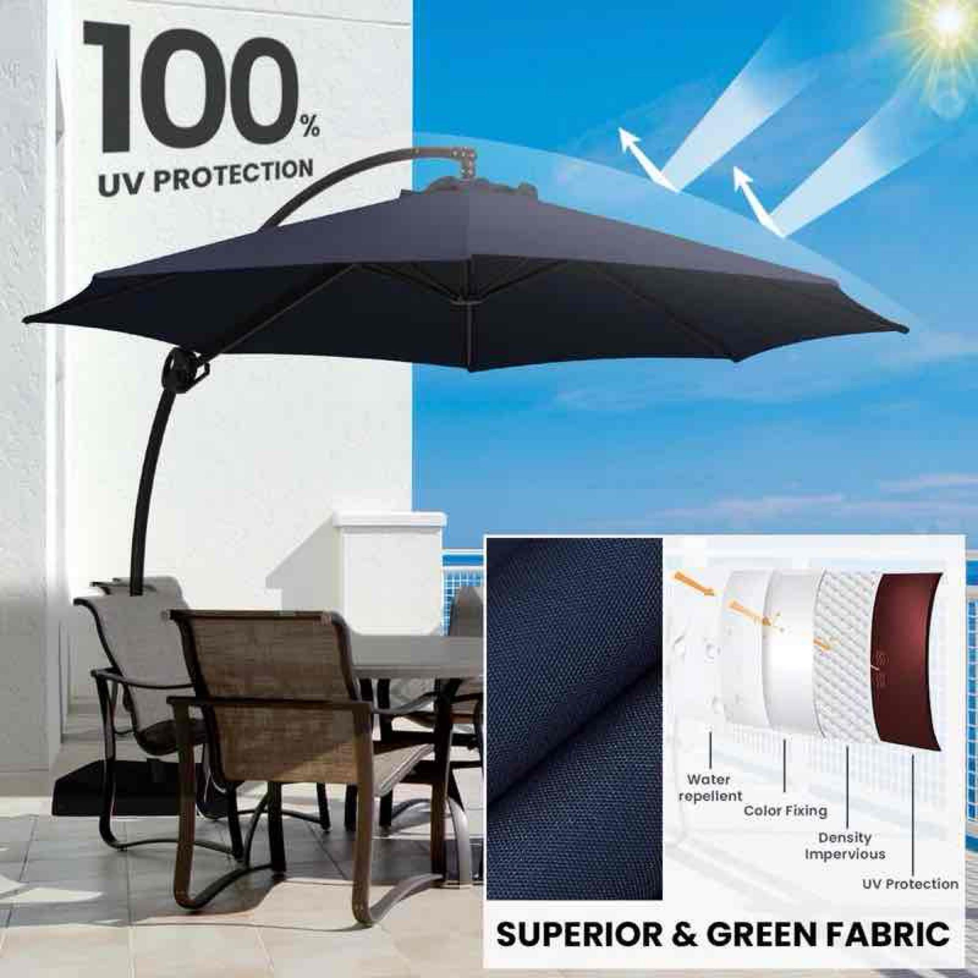 Bersa Curvy Cantilever Umbrella with Sandbag