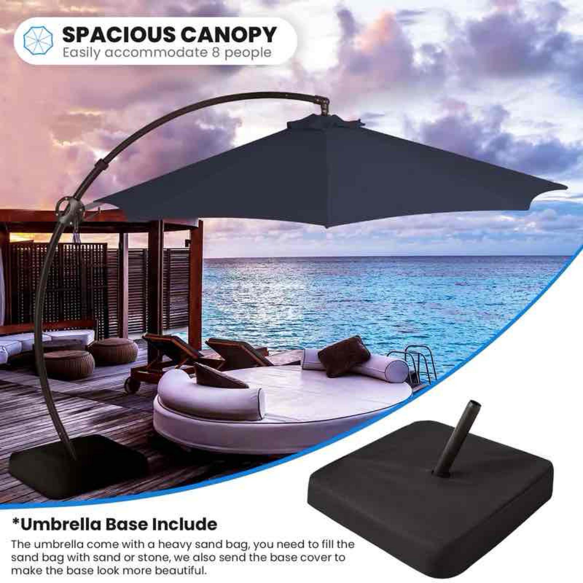 Bersa Curvy Cantilever Umbrella with Sandbag