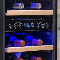NewAir Dual Zone 15 in. 29-Bottle Built-In Wine Cooler Fridge with Recessed Kickplate and Quiet