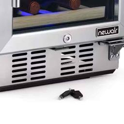 NewAir Dual Zone 15 in. 29-Bottle Built-In Wine Cooler Fridge with Recessed Kickplate and Quiet