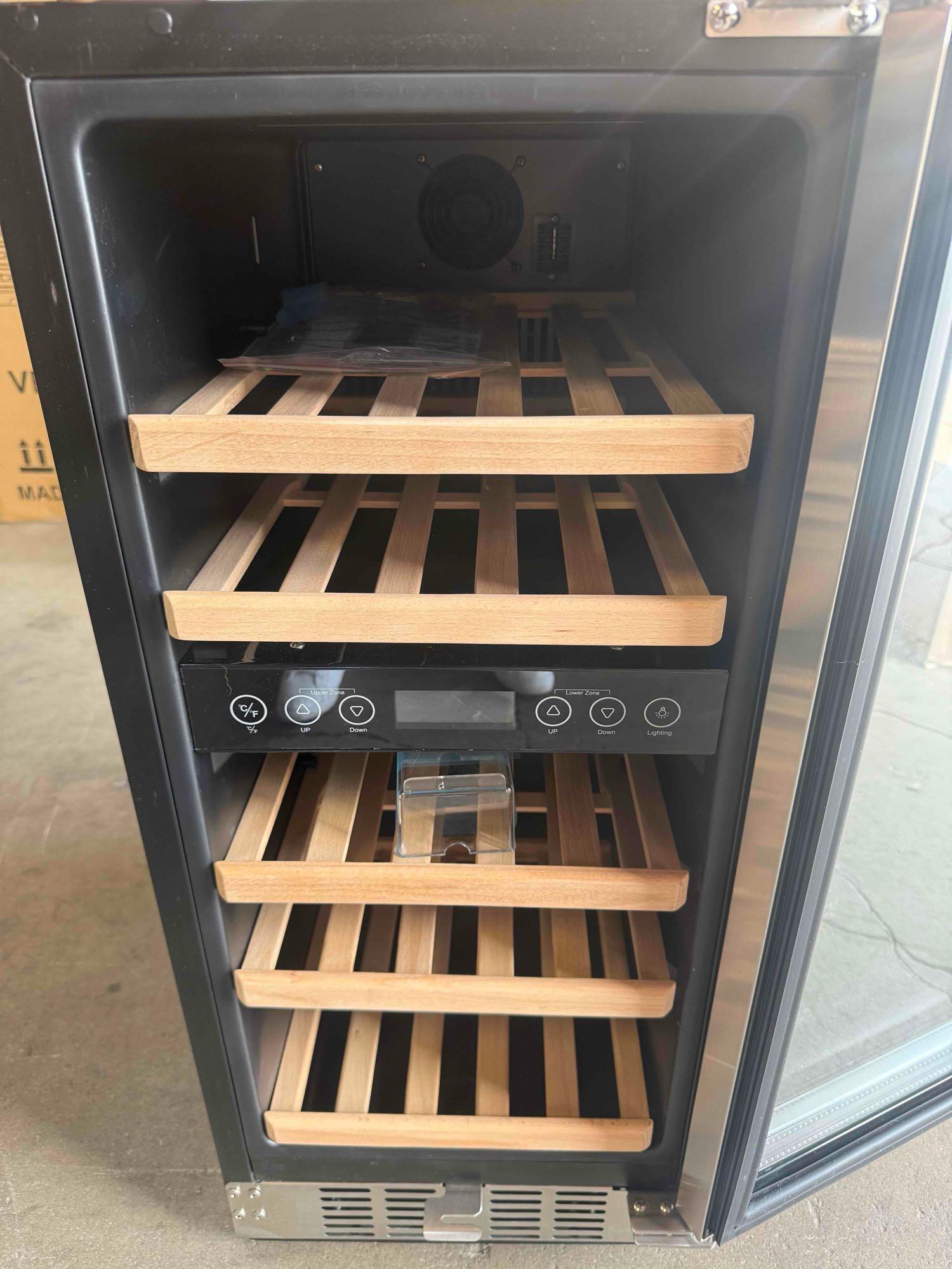 NewAir Dual Zone 15 in. 29-Bottle Built-In Wine Cooler Fridge with Recessed Kickplate and Quiet