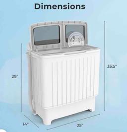 20 los Portable Washing Machine with Built-in Gravity Drain