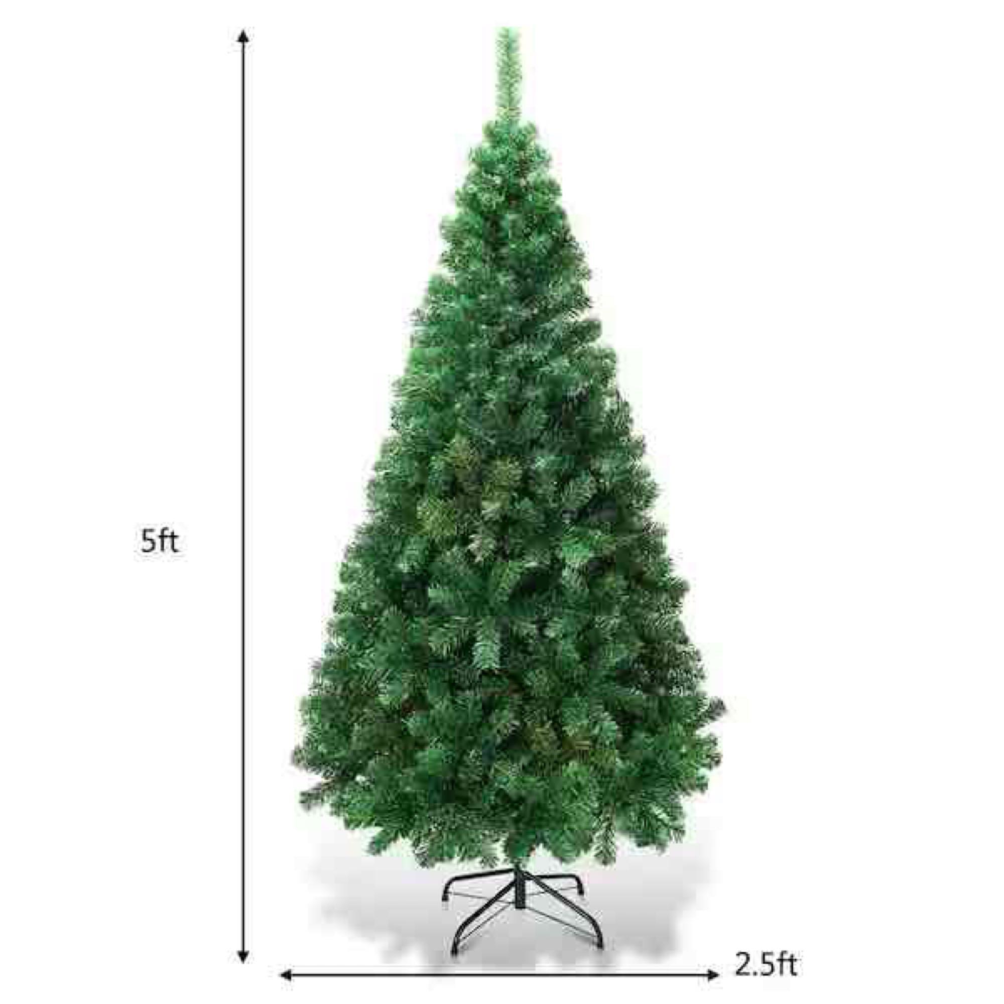 CASAINC 5 ft. Green PVC Xmas Pine Artificial Tree